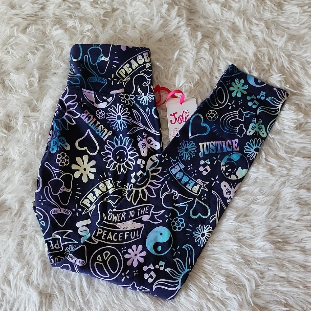 Justice Full Length Brand New Kids' Multicolor Graphic Leggings